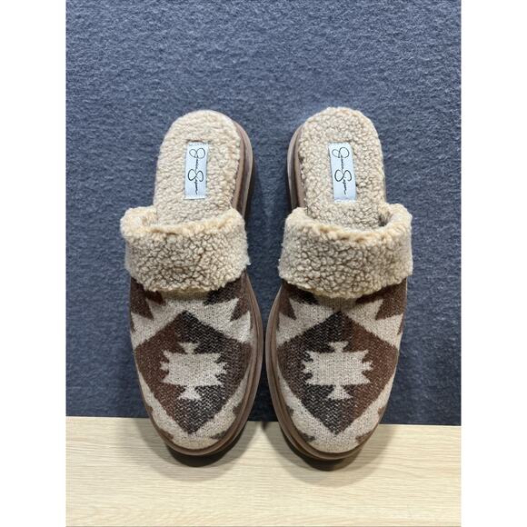 Jessica Simpson Ebriya Aztec Platform Slip On Mule Brown Beige Womens Size 9M - Picture 4 of 11
